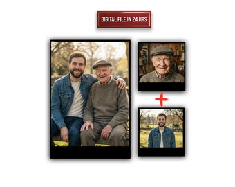 Add Deceased Loved One to Photo | Combine Separate Pictures | Custom Family Portrait from Different Photos | Personalized Photo Merge Gift