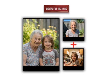 Custom Photo Merge Portrait | Add Loved One to Photo from Separate Pictures | Combined Memorial Picture | Personalized Sympathy Gift