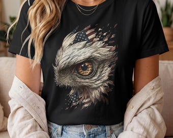 Patriotic Eagle Eye Shirt, America 250th Anniversary Tee, American Flag Eagle Shirt, USA Pride Freedom, Fourth of July Graphic Tee