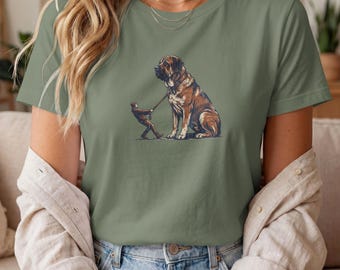 Funny Stubborn Dog Spanish Mastiff Vintage Illustration Shirt Big Giant Dog Owner Sarcastic Dog Lover Unisex Dog Mom Dad Gift Graphic Tee