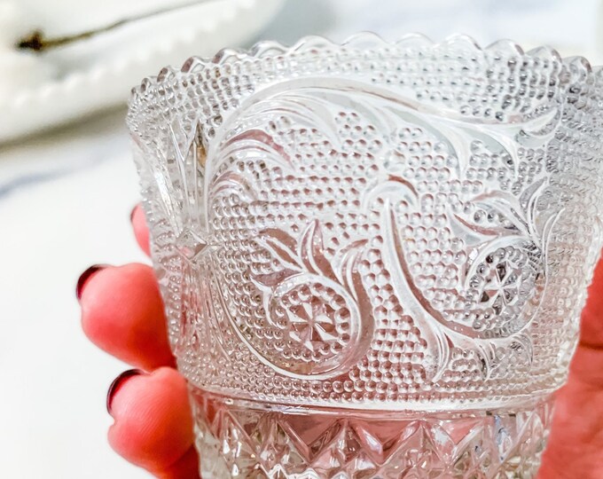 Depression Glass Candle Holder for Votive or Tea Light Clear Glass