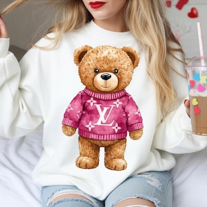 Boujee Teddy Bear PNG, Trendy Luxury Streetwear Fashion Design, Instant Download