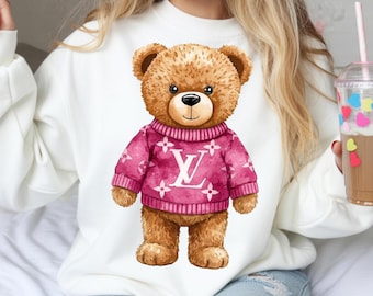 Boujee Teddy Bear PNG, Trendy Luxury Streetwear Fashion Design, Instant Download