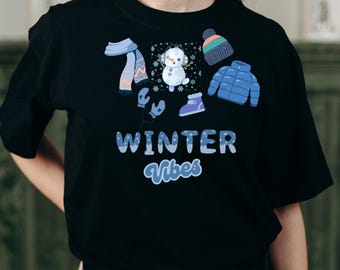 Winter Vibes PNG, Cozy Cold Weather Shirt Graphic, Winter Sublimation Design