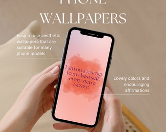 Positive Affirmation Phone Backgrounds | Instagram Story Bundle Gradient Wallpaper for iPhone | Canva Customisable Digital Download