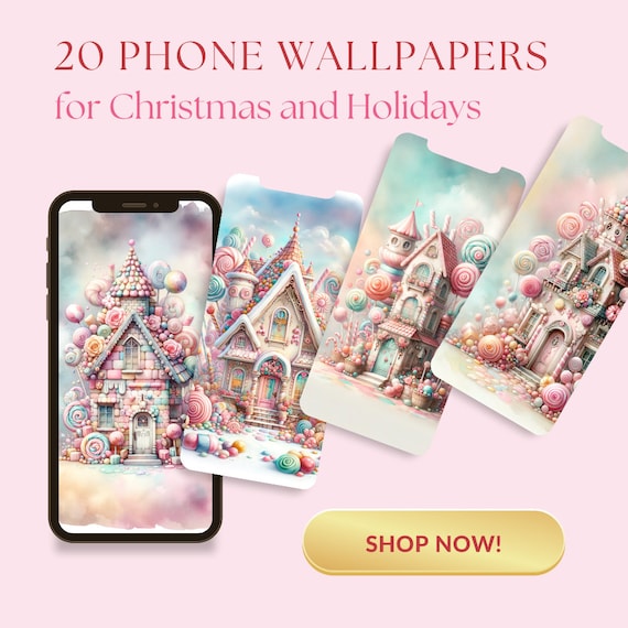 Christmas Phone Wallpaper iPhone Backgrounds | 20 Unique Wallpapers for Phones | Ios Android Lock screen background for Holidays