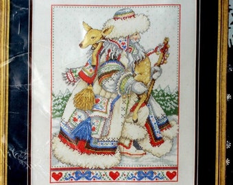 Design Works Nordic Santa Christmas Counted Cross Stitch Kit Anne Yvonne Gilbert RARE