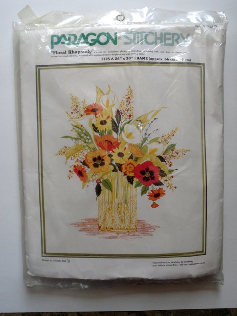 Paragon Crewel Embroidery Kit Floral Rhapsody 0408 Georgia Ball