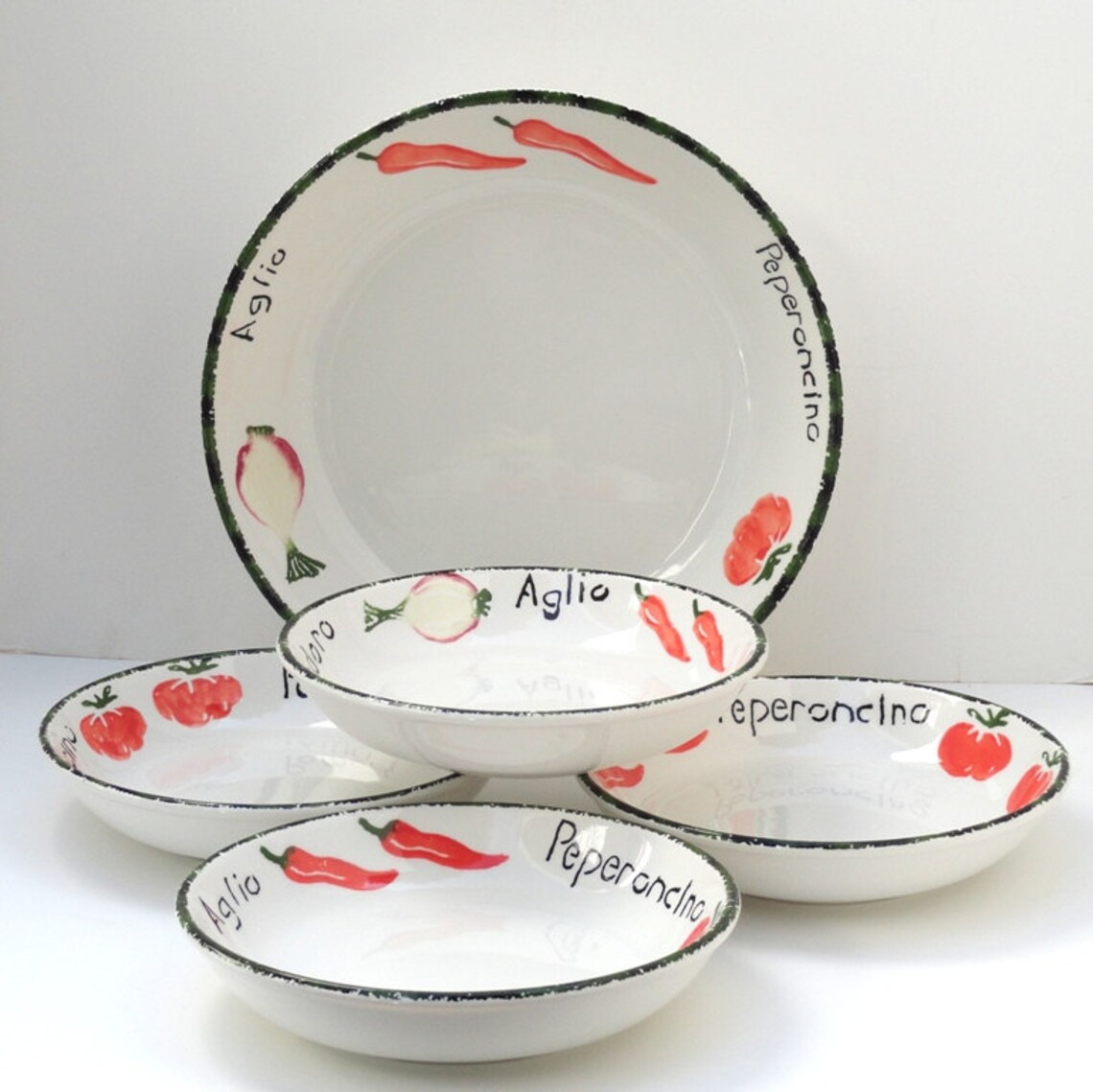 Pier 1 Five Piece Pasta Bowl Set Pomodoro Etsy