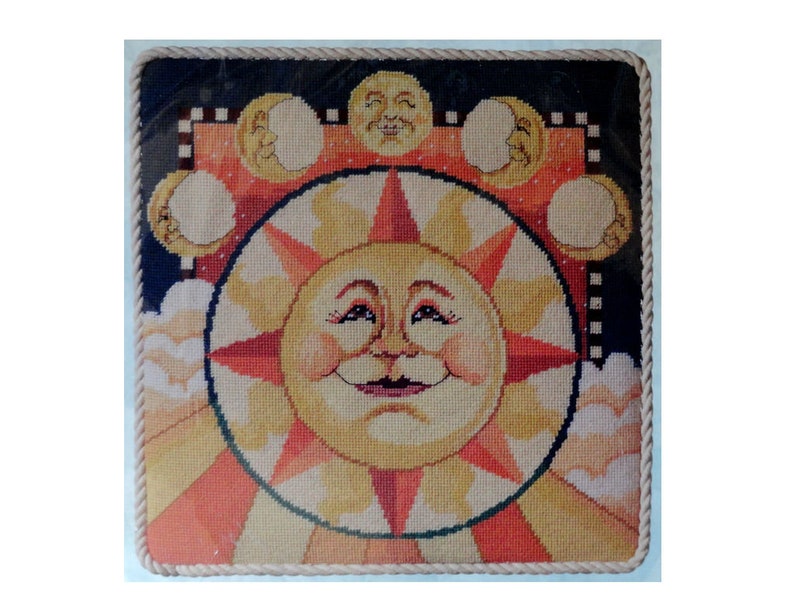 Bucilla Needlepoint Kit Sun Moon and Stars NIP Celestial Moon Kooler Design Studio Rare