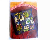 Pauline Denham Crewel Embroidery Kit French Tapestry Knife Edge Pillow Kit Number Vintage 1973 NIP