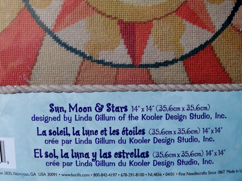 Bucilla Needlepoint Kit Sun Moon and Stars NIP Celestial Moon Kooler Design Studio Rare
