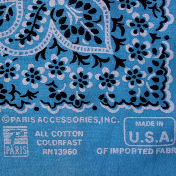 70s Paris Accessories Gray Bandana – RN 13960 Made in USA