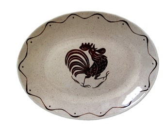 Royal China Early Morn Rooster Oval Serving Platter Plate Made in USA