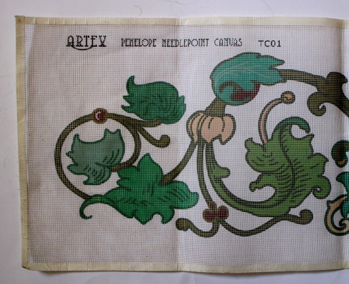 Vintage Penelope Needlepoint Canvas TCO1 Art Nouveau Wall Etsy