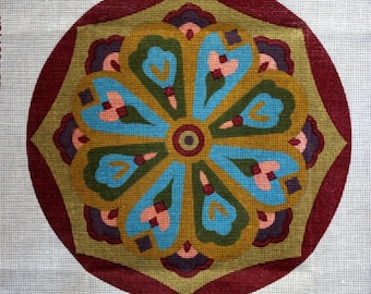 Royal School of Needlework Art Nouveau Needlepoint Canvas Wall or Pillow Made in England