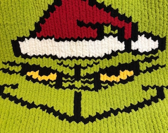 Motif graphique visage Grinch