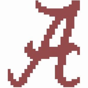 May include: A maroon letter 'A' in a pixelated design, centred on a white background, framed by maroon borders. The design is reminiscent of a collegiate logo or emblem.