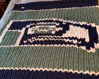 Motif graphique Seahawks en grosse maille