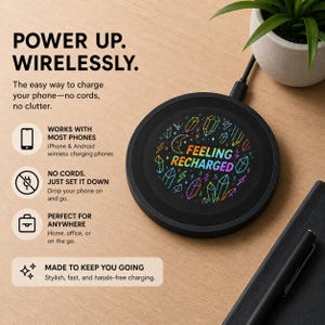 Pastel Rainbow Crystal Wireless Phone Charger, 5W Charging Pad