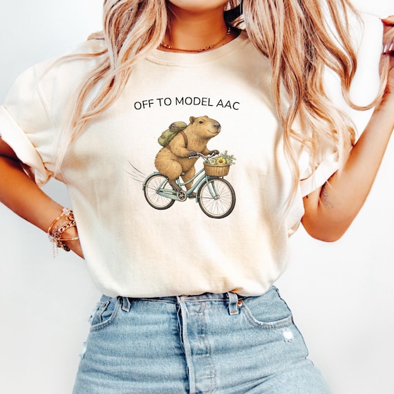 Speech Therapist Tee, SLP Communication Therapist Capybara AAC Modeling Shirt, Gift for Speech Language Pathologist