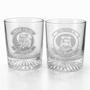 Custom Squadron Patch Whiskey Glass