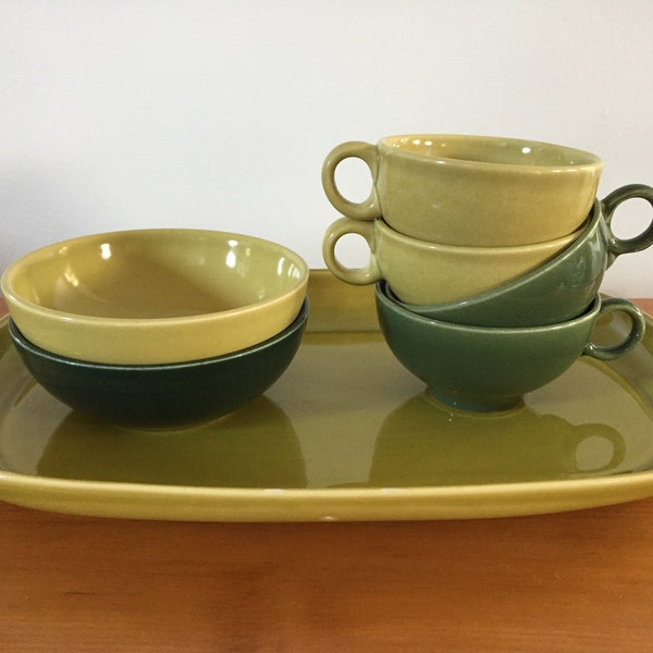 Russel Wright Iroquois Casual China Platter, Cups and Bowls