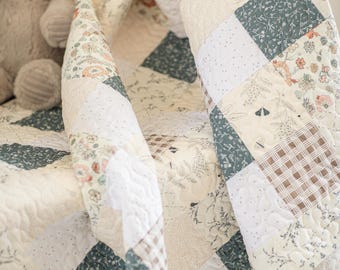 Forget-Me-Not: Beginner 4-Patch Quilt Pattern, 4 Sizes, Easy PDF Download