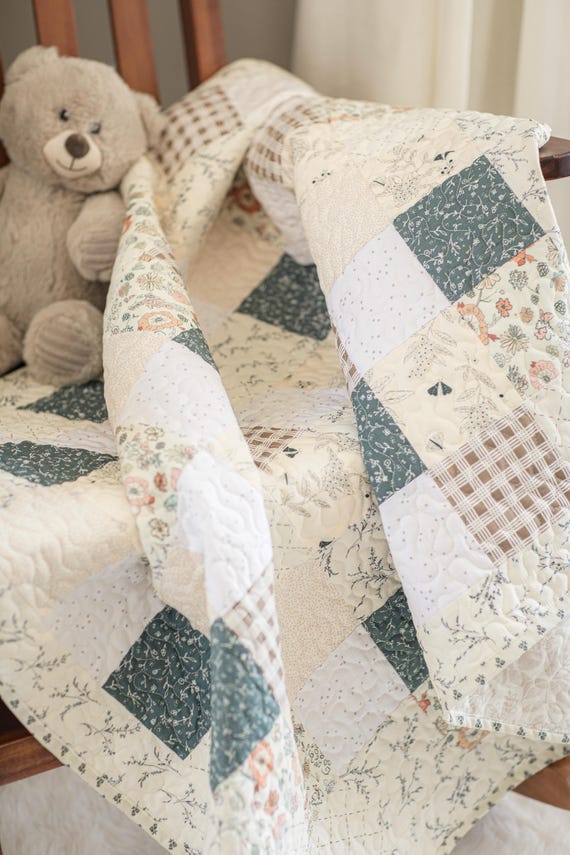 Forget-Me-Not: Beginner 4-Patch Quilt Pattern, Crib-Queen Sizes, Easy PDF Download