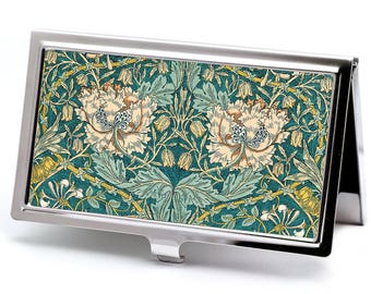 Honeysuckle Business Card Holder - William Morris Credit Card Holder - Victorian Card Wallet - Vintage Business Card Case - Employee Gift