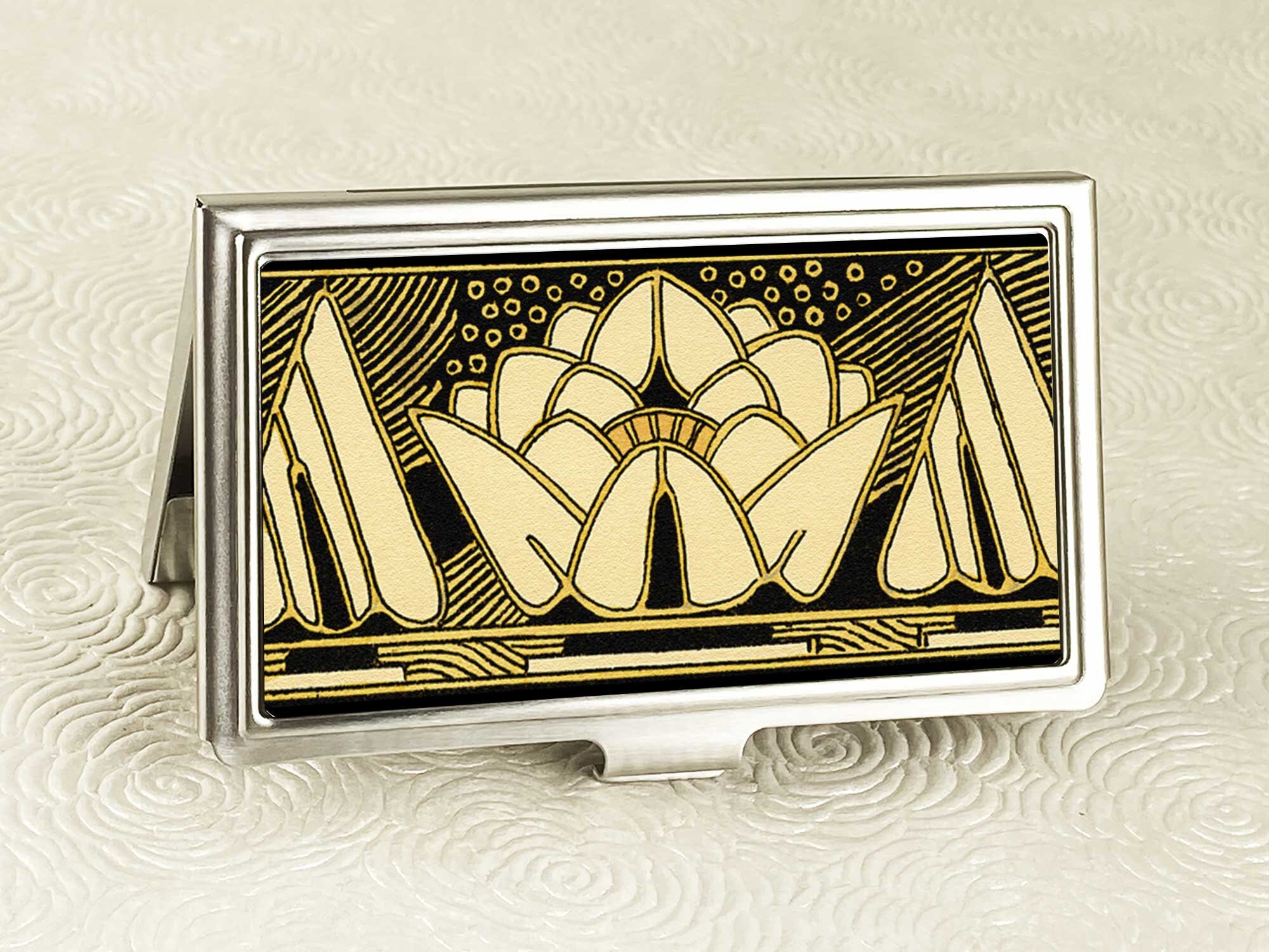 Vintage Gold Art Deco Initials Monogram Business Card - Business Card  Branding