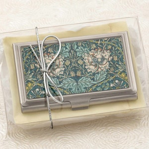 Honeysuckle Business Card Holder William Morris Credit Card Holder Victorian Card Wallet Vintage Business Card Case Employee Gift image 3