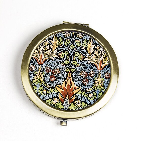 Snakeshead Fl Compact Mirror Vintage William Morris Design Mirrored Pocket Makeup Bridesmaid Gift