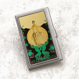 Porte-cartes de visite Art déco Aphrodite avec personnalisation - Porte-cartes de visite ou porte-cartes de crédit design français vintage - Porte-cartes