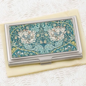 Honeysuckle Business Card Holder - William Morris Credit Card Holder - Victorian Card Wallet -  Vintage Business Card Case - Employee Gift