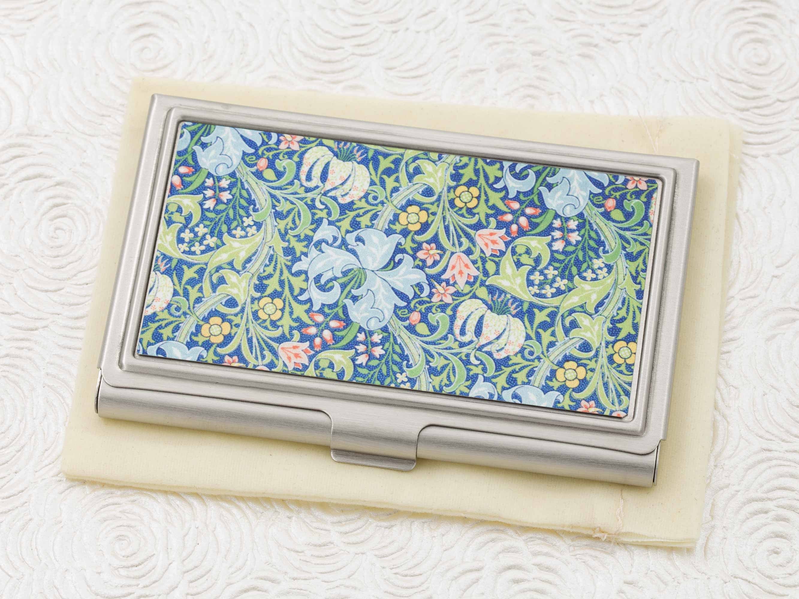 Golden Lily Business Card Holder With Personalization Art - Etsy