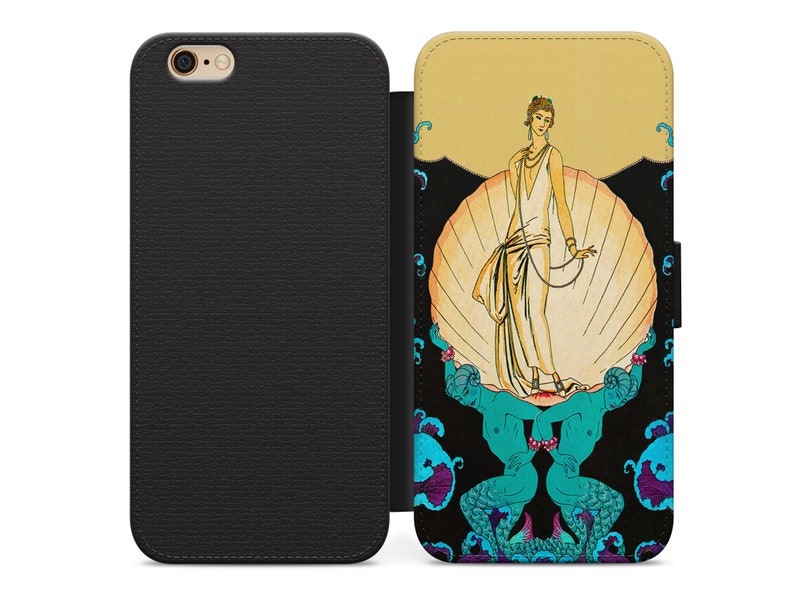 Art Deco Aphrodite iPhone Wallet Case Roaring 20/'s inspired iPhone case with Card Slots iPhone 12 iPhone SE Stand and Magnetic Clasp