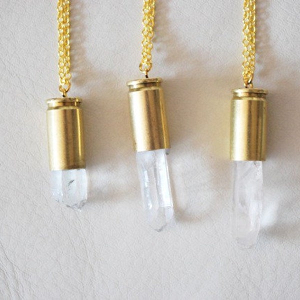 Bullet stone quartz necklace