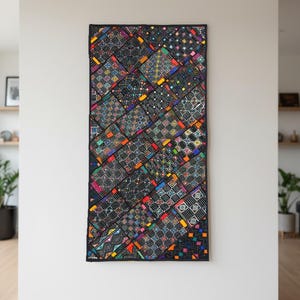 Vintage Multicolor Ralli Quilt – Tribal Patchwork, Mirror Work, Folk Artwork, Handmade by Craftswomen from Thar Desert, Sindh, Pakistan