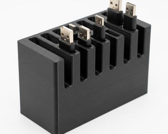 3D Printed Cable Organizer | Matte Black Cord Management | Desktop Cable Holder | Desk Tidy Home Office
