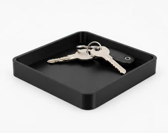 3D Printed EDC Tray | Matte Black Minimalist Key Tray | Valet Tray | Everyday Carry Organizer Gift