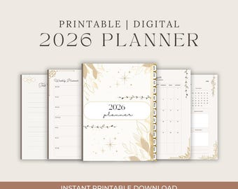 2026 Printable Planner | 38 Pages | Daily, Weekly & Monthly | Digital Download
