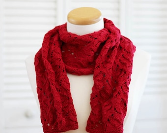 KNITTING PATTERN, The Red Red Scarf
