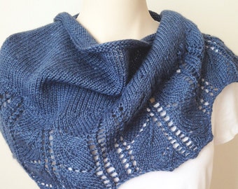 KNITTING PATTERN, The Leaves Shawlette, a crescent-shaped