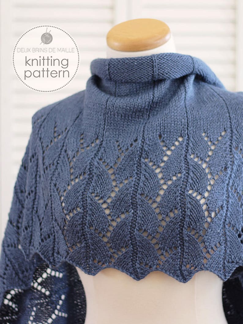 KNITTING PATTERN, The Blue Jean Wrap image 2