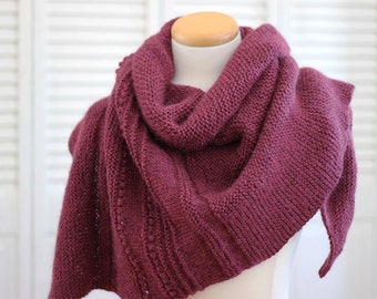 KNITTING PATTERN, The Comfort Shawl, asymmetrical shape