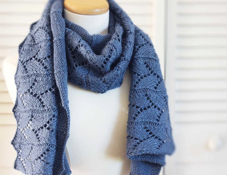 KNITTING PATTERN, The Blue Jean Wrap image 5