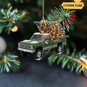 Camionnette GMC Sierra 2500 HD Denali 2022 - Ornement De Noël Personnalisé 1:64 Par Greenlight