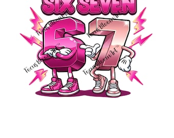 Six Seven 67 PNG Bundle | 7 Colors Meme Sublimation Design | Digital Download