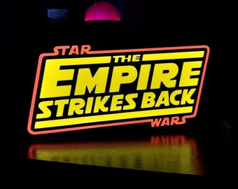 スター・ウォーズ 帝国の逆襲 ESB 1980 オリジナルロゴライトボックス（明るさ調整可能、壁掛け対応）